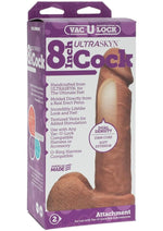 Load image into Gallery viewer, Vac-U-Lock Ultraskyn Dildo - Chocolate - 8in