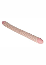 Load image into Gallery viewer, Vanilla Duo Veined Double Dildo - Ivory/Vanilla - 18in