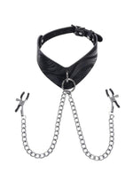 Load image into Gallery viewer, Velvet Noir Collar and Removable Clamps - Black