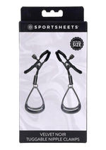 Load image into Gallery viewer, Velvet Noir Tuggable Nipple Clamps - Black