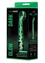 Load image into Gallery viewer, WhipSmart Bulbous Glass Dildo with Curved Base - Clear/Glow In The Dark - 6.5in
