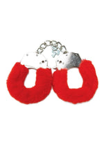 Load image into Gallery viewer, WhipSmart Furry Cuffs with Eye Mask - Red