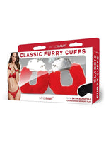 Load image into Gallery viewer, WhipSmart Furry Cuffs with Eye Mask - Red