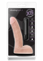 Load image into Gallery viewer, X5 Vibrating Basic 5 Dildo with Balls - Flesh/Vanilla - 5.5in