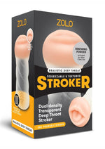 Load image into Gallery viewer, ZOLO Squeezable Deep Throat Masturbator - Mouth - Clear/Vanilla