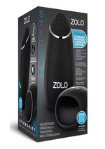 Load image into Gallery viewer, ZOLO Stickshift Squeezable Vibrating and Thrusting Rechargeable Male Stimulator - Black/Silver