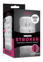 Load image into Gallery viewer, ZOLO The Girlfriend Stroker Squeezable Vibrating Masturbator with Bullet - Clear