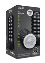 Load image into Gallery viewer, ZOLO The Perfect Deep Throat Masturbator - Mouth - Black/Clear