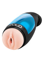 Load image into Gallery viewer, ZOLO Thrustbuster Rechargeable Vibrating Masturbator - Pussy - Black/Blue