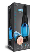 Load image into Gallery viewer, ZOLO Thrustbuster Rechargeable Vibrating Masturbator - Pussy - Black/Blue