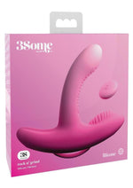 Load image into Gallery viewer, 3Some Rock N Grind Silicone Rechargeable Vibrator with Remote Control - Pink
