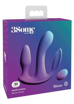 Load image into Gallery viewer, 3Some Total Ecstasy Silicone Rechargeable Vibrator with Remote Control - Purple
