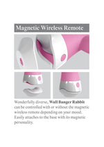 Load image into Gallery viewer, 3Some Wall Banger Rabbit Silicone Vibrator USB Rechargeable Suction Cup Wireless Remote Splashproof
