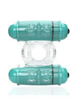 Load image into Gallery viewer, 4t Double Wammy Silicone Rechargeable Dual Vibrating Couples Cock Ring - Green/Kiwi
