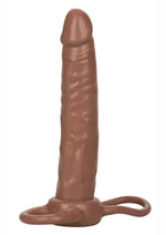 Load image into Gallery viewer, Accommodator Dual Penetrator Dildo Cock Ring - Brown
