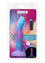 Load image into Gallery viewer, Addiction Rave Silicone Glow In The Dark Dildo - Blue/Glow In The Dark/Purple - 8in
