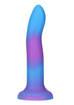 Load image into Gallery viewer, Addiction Rave Silicone Glow In The Dark Dildo - Blue/Glow In The Dark/Purple - 8in
