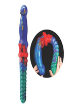 Load image into Gallery viewer, Alien Nation Double Demon Dual End Silicone Dildo - Blue/Green

