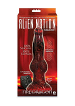 Load image into Gallery viewer, Alien Nation Fire Dragon Silicone Thrusting Dildo - Black/Red

