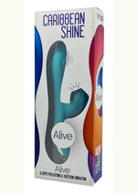 Load image into Gallery viewer, Alive Caribbean Shine Rechargeable Silicone Rabbit Vibrator - Blue

