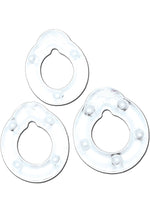 Load image into Gallery viewer, All American Triple Rings Silicone Cock Ring - Clear
