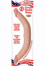 Load image into Gallery viewer, All American Whoppers Curved Double Dildo - Flesh/Vanilla - 13in
