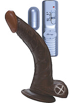 Load image into Gallery viewer, All American Whoppers Vibrating Dildo with Balls and Bullet - Brown/Chocolate - 8in
