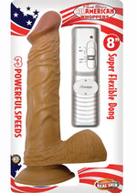 Load image into Gallery viewer, All American Whoppers Vibrating Dildo with Balls Latin - Brown/Caramel - 8in
