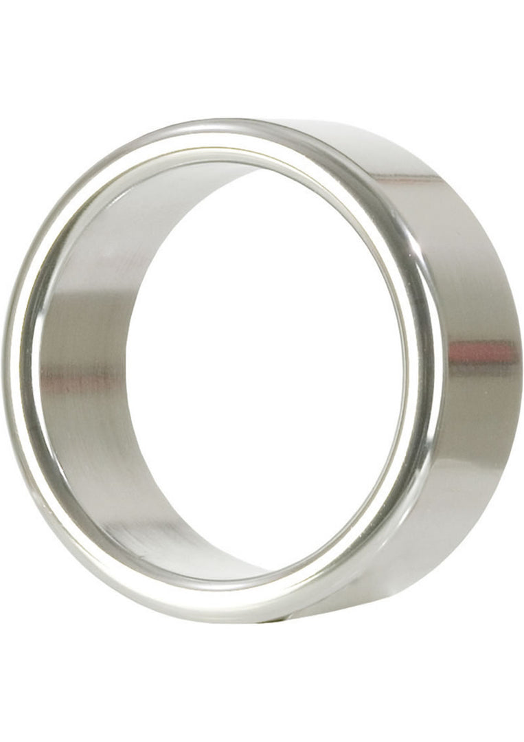 Alloy Metallic Cock Ring - Metal/Silver - Medium - 1.5in