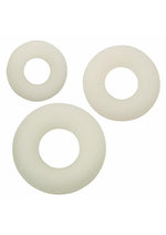 Load image into Gallery viewer, Alpha Glow In The Dark Liquid Silicone 3 Ring - White - Set
