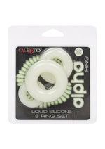 Load image into Gallery viewer, Alpha Glow In The Dark Liquid Silicone 3 Ring - White - Set
