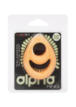 Load image into Gallery viewer, Alpha Glow In The Dark Liquid Silicone Teardrop Dual Ring - Orange
