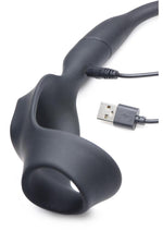 Load image into Gallery viewer, Alpha Pro 10x P-Bomb Silicone Rechargeable Cock and Ball Ring with Plug and Remote Control
