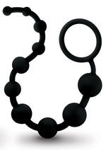 Load image into Gallery viewer, Anal Adventure Platinum Silicone 10 Anal Beads - Black
