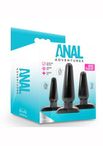 Load image into Gallery viewer, Anal Adventures Basic Butt Plug Kit 3 Sizes - Black
