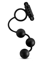 Load image into Gallery viewer, Anal Adventures Platinum Silicone Anal Beads with Vibrating Cock Ring - Black
