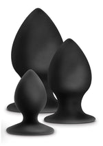 Load image into Gallery viewer, Anal Adventures Platinum Silicone Anal Stout Anal Plug Kit - Black - Set Of 3
