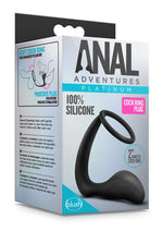 Load image into Gallery viewer, Anal Adventures Platinum Silicone Cock Ring and Butt Plug - Black
