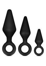 Load image into Gallery viewer, Anal Adventures Platinum Silicone Loop Plug Kit - Black - Set Of 3
