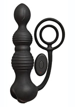 Load image into Gallery viewer, Anal-Ese Silicone Rechargeable Anal Plug and Cock Ring with Remote Control - Black
