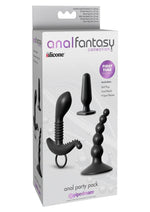 Load image into Gallery viewer, Anal Fantasy Collection Anal Party Pack Silicone - Black - 3 Each Per Box
