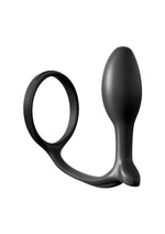 Load image into Gallery viewer, Anal Fantasy Collection Ass-Gasm Cock Ring Beginners Silicone Plug Slim - Black - 3.4in
