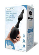 Load image into Gallery viewer, Aquaclean 150ml One Way Valve Douche with Butt Plug Nozzle - Black
