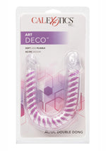 Load image into Gallery viewer, Art Deco AC/DC Double Dildo - Clear/Purple - 12.25in

