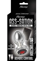 Load image into Gallery viewer, Ass-Sation Remote Control Rechargeable Vibrating Metal Anal Plug - Metal/Silver
