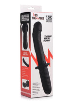 Load image into Gallery viewer, Ass Thumpers The Large Realistic Rechargeable Silicone Vibrator with Handle - Black
