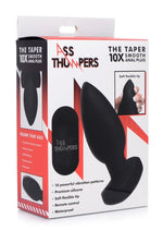 Load image into Gallery viewer, Ass Thumpers The Taper 10x Vibrating Smooth Silicone Anal Plug - Black
