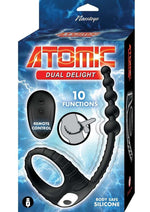 Load image into Gallery viewer, Atomic Dual Delight Rechargeable Silicone C-Ring and Anal Beads - Black
