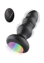 Load image into Gallery viewer, Atomic Thrusting Light-Up Rechargeable Silicone Power Plug - Black
