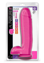 Load image into Gallery viewer, Au Naturel Bold Huge Dildo with Suction Cup and Balls - Pink - 10in
